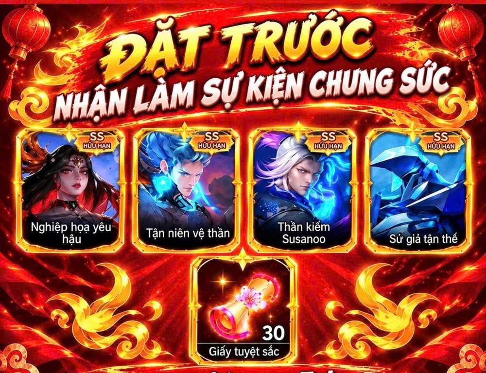 Ảnh sự kiện Chung Sức: đặt trước để nhận làm sự kiện và các phần thưởng trong Liên Quân Mobile